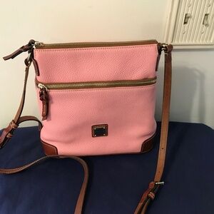 Dooney & Burke Pebble Leather Crossbody-Pale Pink